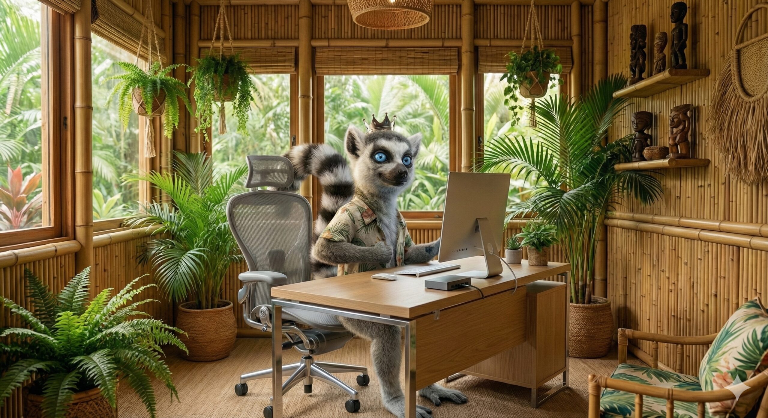 Julian Lémurien Chief Buzz Officer à son bureau