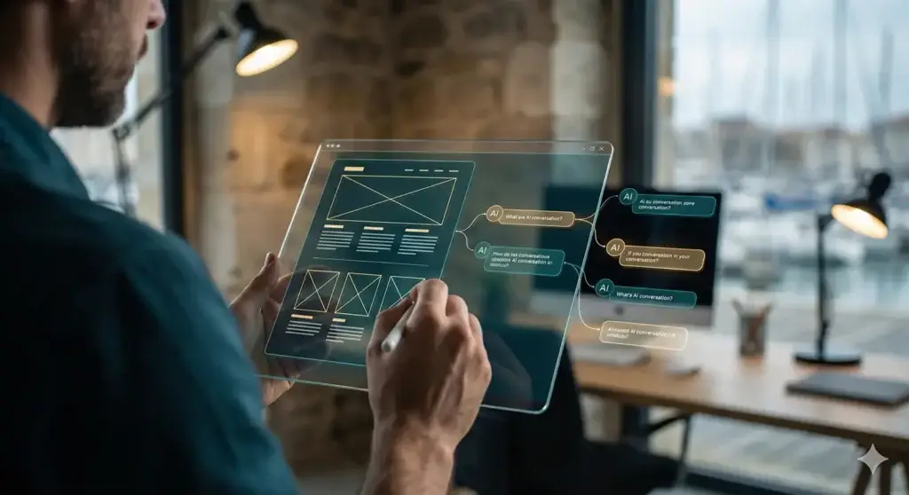 image hero page création site web IA la Rochelle