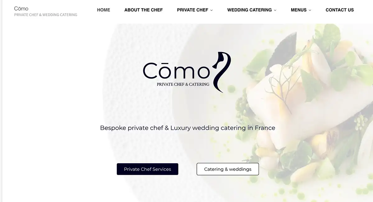 Première proposition de refonte Cōmo Private Chef
