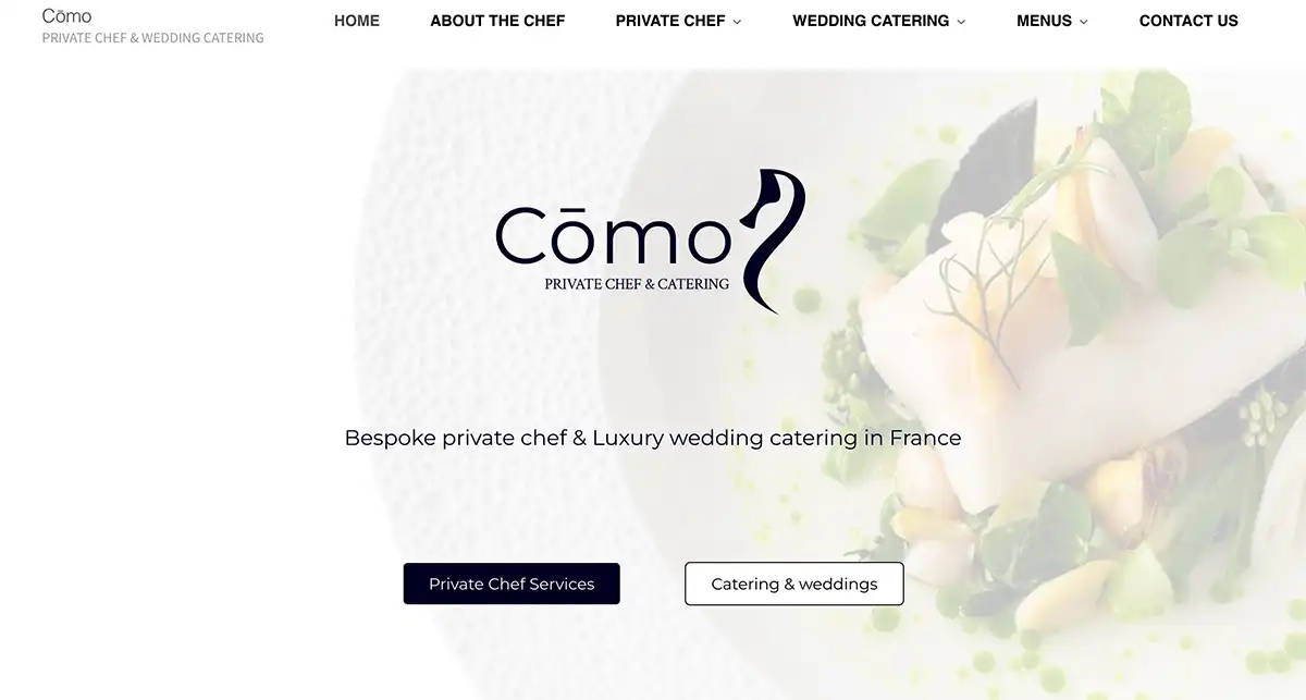 Cōmo Exclusive Private Chef — réalisation Studio Bamboo agence web La Rochelle
